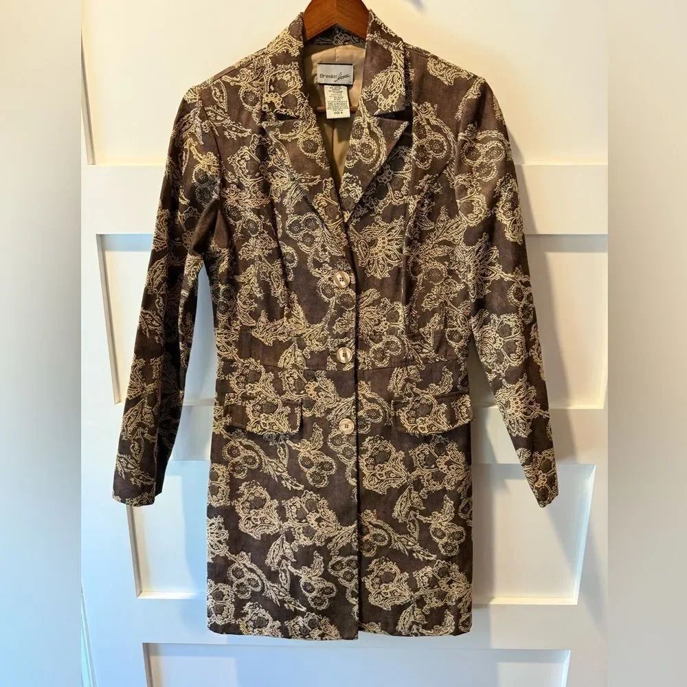 Vintage Breakin Loose brown jacquard button down jacket size 8